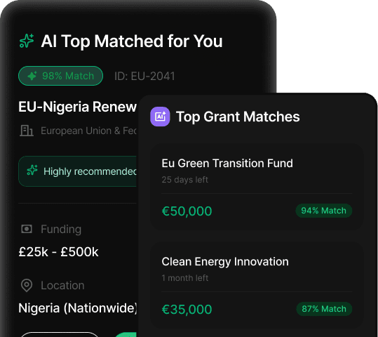 AI powered grant matching preview
